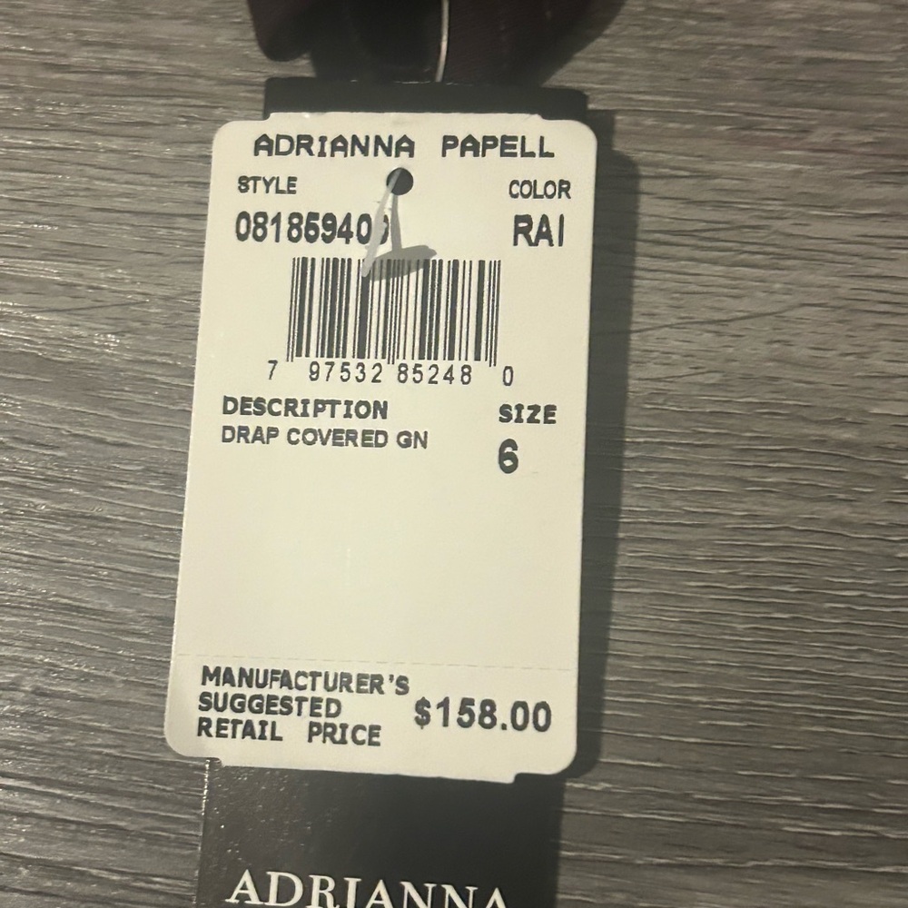 Adrianna Papell Plum Long Sleeve Gown - Picture 6 of 7